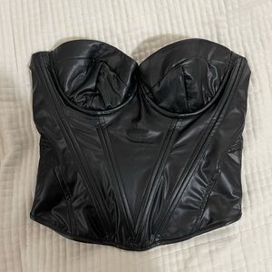 Faux leather corset top